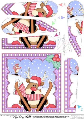 Christmas Rudolph Fan Pyramage Topper