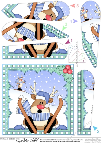 Christmas Rudolph Fan Pyramage Topper