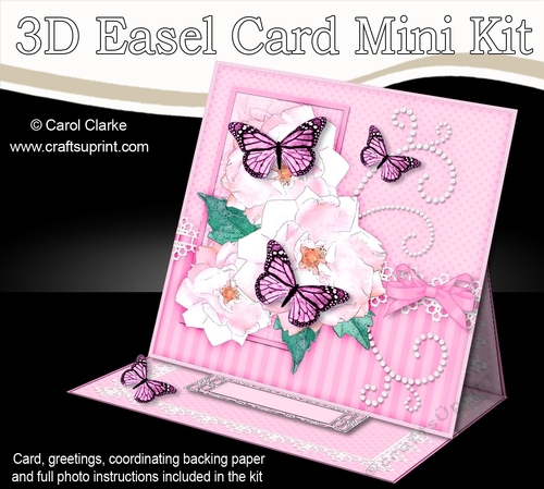 3D Easel Card Mini Kit - A Touch of Elegance - Flowers, Lace, Butterflies & Pearls