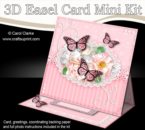 3D Easel Card Mini Kit - A Touch of Elegance - Flowers, Lace, Butterflies & Pearls
