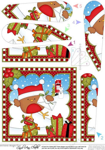 Christmas Fan Pyramage Topper - Bobbin Robin 