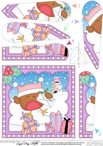 Christmas Fan Pyramage Topper - Bobbin Robin 