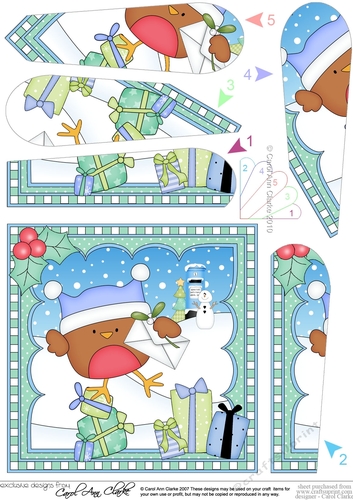 Christmas Fan Pyramage Topper - Bobbin Robin 