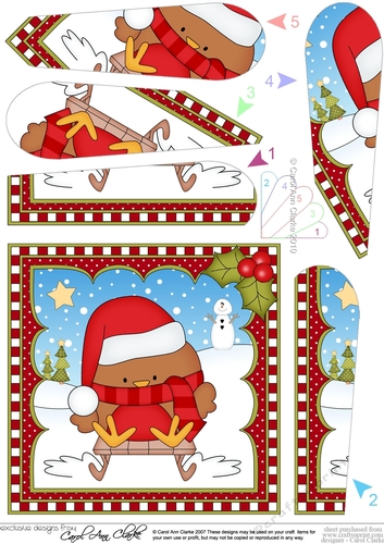 Christmas Fan Pyramage Topper - Bobbin Robin 