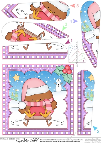 Christmas Fan Pyramage Topper - Bobbin Robin 