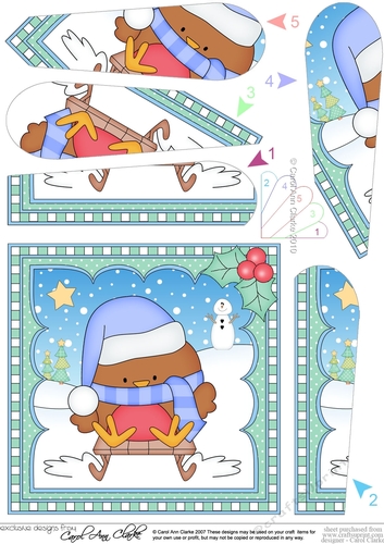 Christmas Fan Pyramage Topper - Bobbin Robin 