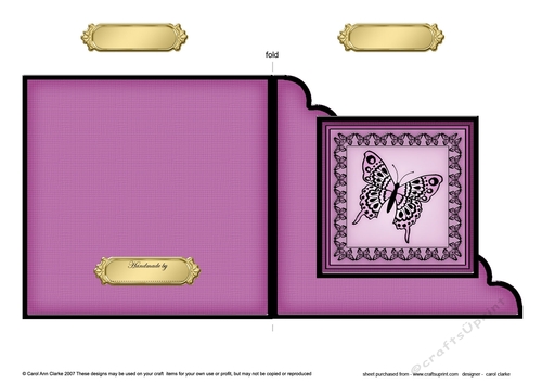 Big Butterfly - Cut and Fold Corner Card  