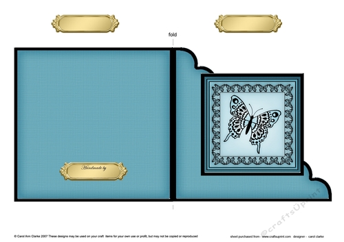 Big Butterfly - Cut and Fold Corner Card  
