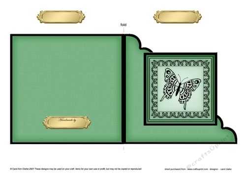 Big Butterfly - Cut and Fold Corner Card  