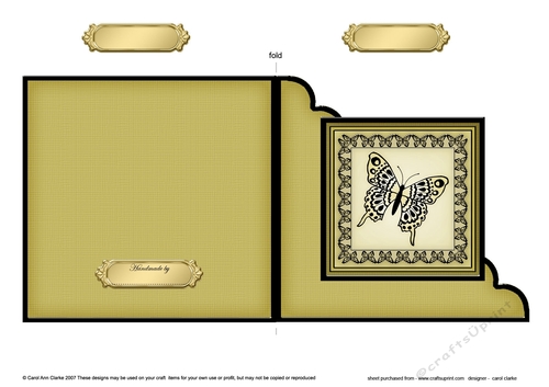 Big Butterfly - Cut and Fold Corner Card  