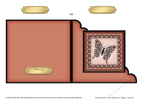 Big Butterfly - Cut and Fold Corner Card  