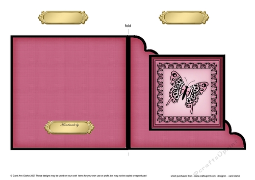 Big Butterfly - Cut and Fold Corner Card  