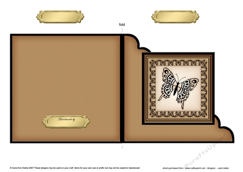 Big Butterfly - Cut and Fold Corner Card  