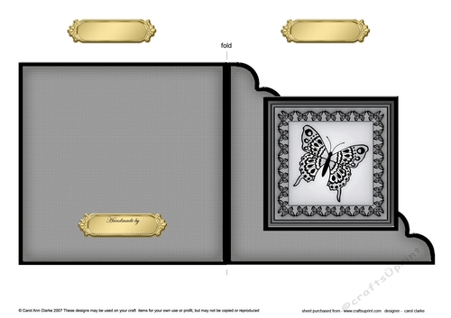 Big Butterfly - Cut and Fold Corner Card  