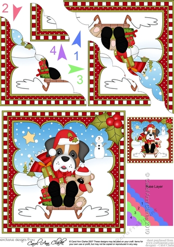 Christmas Scalloped Corner Stacker - Little Boxer Dog