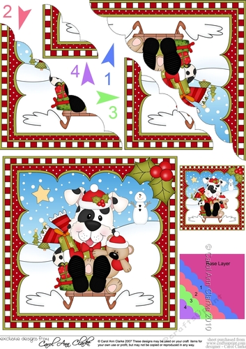Christmas Scalloped Corner Stacker - Little Spotty Dog