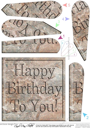 Birthday Set in Stone Fan Pyramage Topper