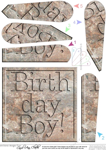 Birthday Boy Set in Stone Fan Pyramage Topper