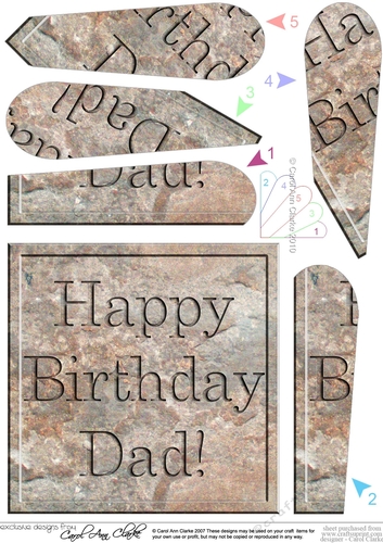 Happy Birthday Dad Set in Stone Fan Pyramage Topper
