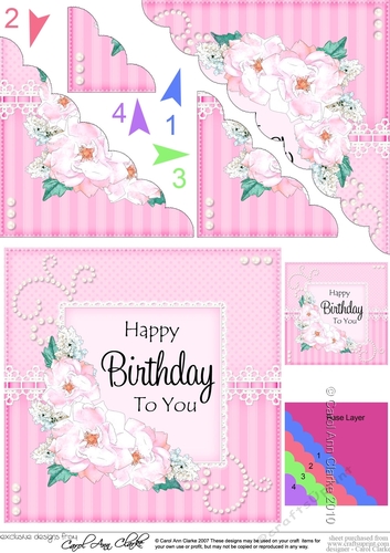 A Touch of Elegance Birthday Flowers Pearls and Lace Scalloped Corner Stacker