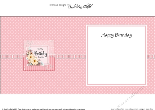 A Touch of Elegance Birthday Flowers Pearls and Lace square landscape insert