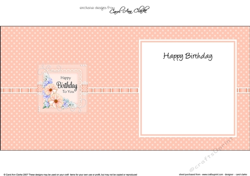 A Touch of Elegance Birthday Flowers Pearls and Lace square landscape insert