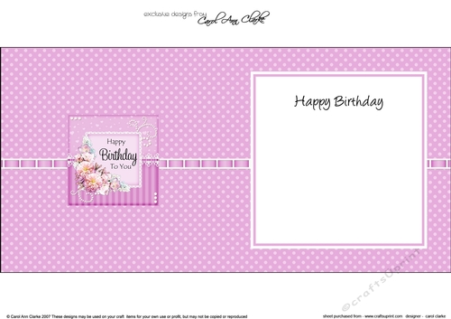 A Touch of Elegance Birthday Flowers Pearls and Lace square landscape insert
