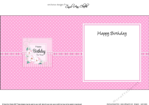 A Touch of Elegance Birthday Flowers Pearls and Lace square landscape insert