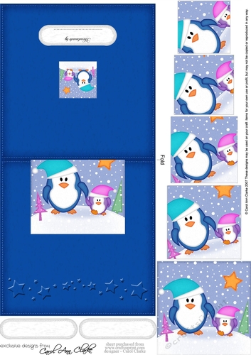 Cute Christmas Penguin Felties No-Hole Over the Edge & spiral pyramid