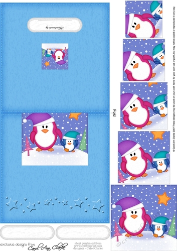 Cute Christmas Penguin Felties No-Hole Over the Edge & spiral pyramid