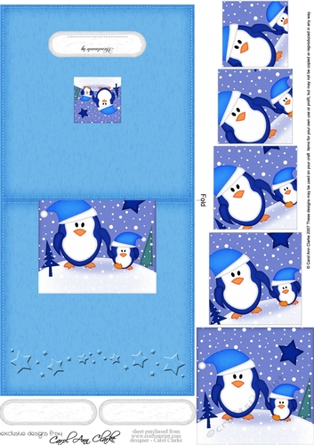 Cute Christmas Penguin Felties No-Hole Over the Edge & spiral pyramid
