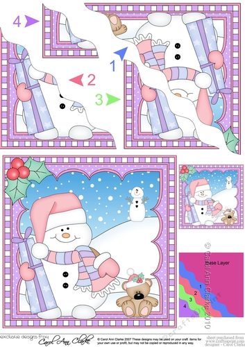 Christmas Wavey Corner Stacker Snowman Oli