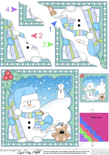 Christmas Wavey Corner Stacker Snowman Oli