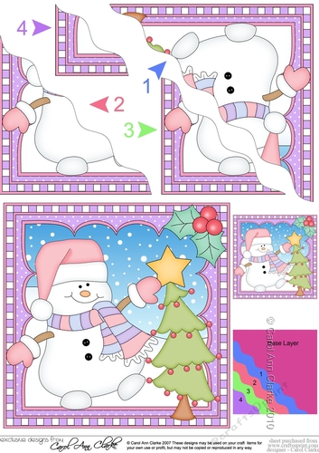 Christmas Wavey Corner Stacker Snowman Oli