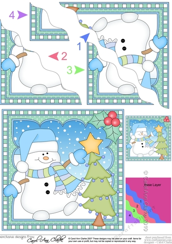 Christmas Wavey Corner Stacker Snowman Oli