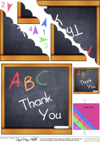 Thank You Blackboard Scallop Corner side stacker Topper