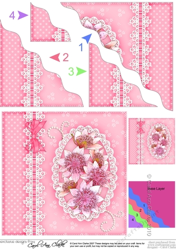 A Touch of Elegance Flowers Pearls and Lace Wavey Corner Stacker