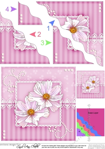 A Touch of Elegance Flowers Pearls and Lace Wavey Corner Stacker