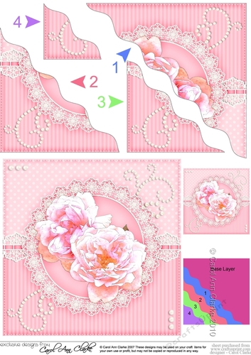A Touch of Elegance Flowers Pearls and Lace Wavey Corner Stacker