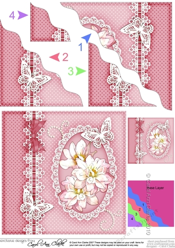 A Touch of Elegance Flowers Pearls and Lace Wavey Corner Stacker