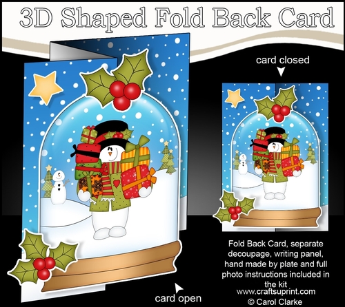 Christmas 3D Shaped No-Hole Fold Back Mini Kit - Snowman Rio has lots of Presents