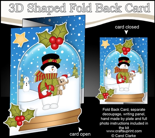 Christmas 3D Shaped No-Hole Fold Back Mini Kit - Snowman Rio is in Love