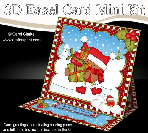 3D Easel Card Mini Kit - Christmas Bobbin Robin
