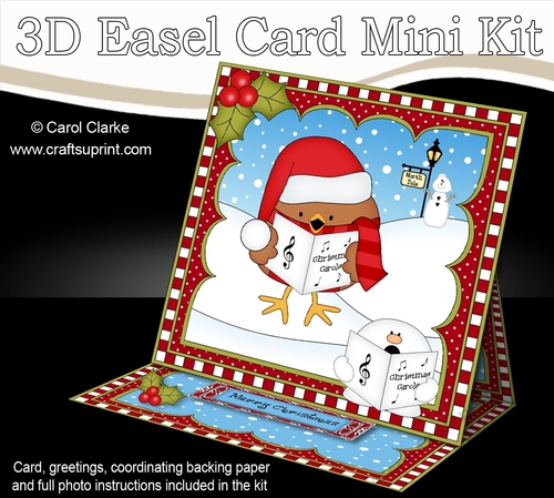 3D Easel Card Mini Kit - Christmas Bobbin Robin