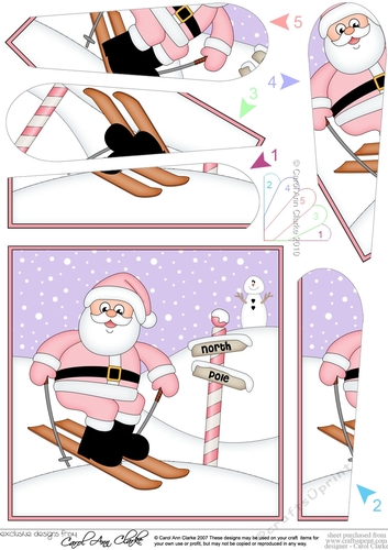 Christmas Santa is at the North Pole Fan Pyramage Topper