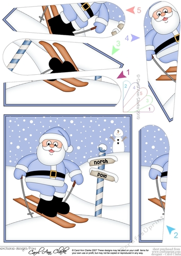 Christmas Santa is at the North Pole Fan Pyramage Topper