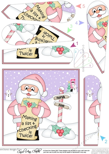 Christmas Santa is at the North Pole Fan Pyramage Topper