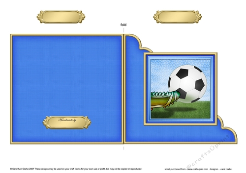Football Quick Cut and Fold Corner Card 