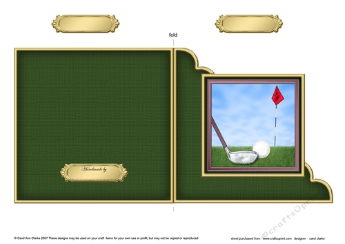 Golf Quick Cut and Fold Corner Card 