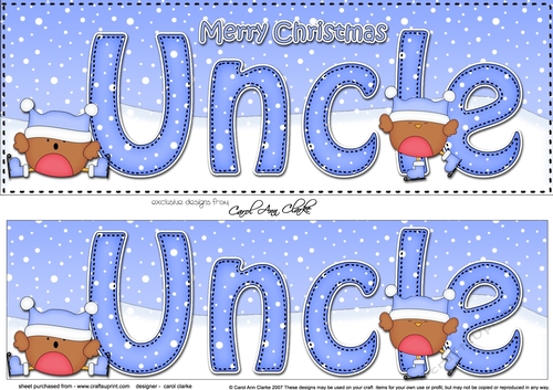 Large DL Merry Christmas UNCLE 3D decoupage with Robin